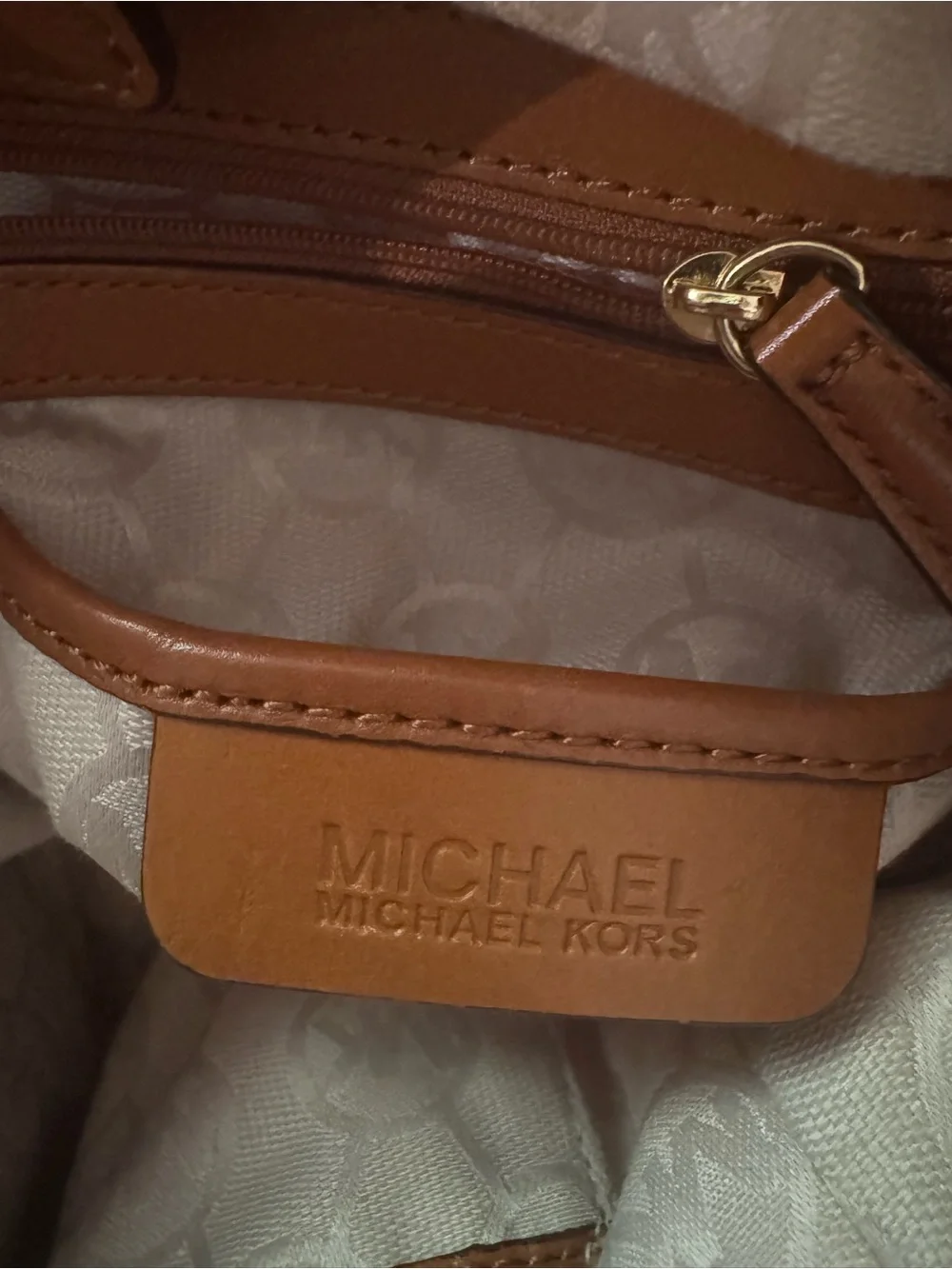 Michael Kors Yellow and White Striped Canvas Tote with Rope Handles